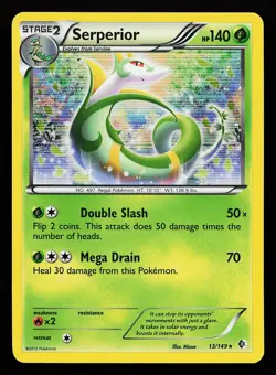 Serperior 13/149 Holo Rare Boundaries Crossed Pokemon Card - Image 1