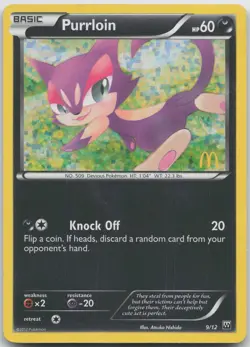 Purrloin 009/012 Holo Promo McDonald's Promos 2012 Pokemon MP - Image 1