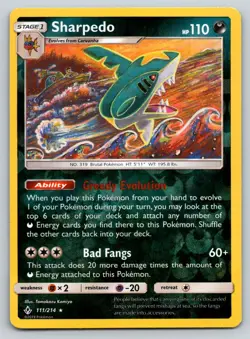 SHARPEDO 111/214 R UNBROKEN BONDS POKEMON REVERSE HOLO MP KOMIYA - Image 1