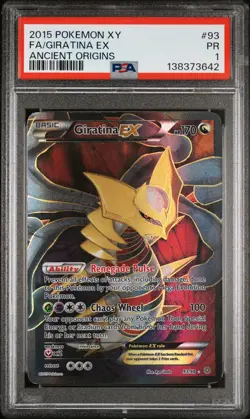 2015 POKEMON XY ANCIENT ORIGINS #93 FULL ART/GIRATINA EX PSA 1 - Image 1