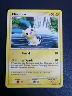 Pokemon Card Minun 25/100 D&P Majestic Dawn Non-Holo Rare - Image 1
