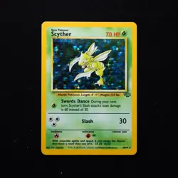 Scyther 10/64 MP Jungle Holo Rare Vintage Pokemon TCG Card WOTC 1999 - Image 1