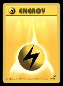 Lightning Energy 130/132 Gym Challenge WOTC Pokemon MP - Image 1