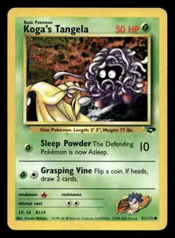 Koga's Tangela 81/132 Common Gym Challenge WOTC Pokemon MP - Image 1