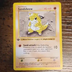 Wizards of the Coast Sandshrew 1st Edition Base Set Shadowless 62/102 40 HP - Image 1