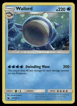 Wailord (Cosmos Holo) 040/168 Holo Promo Blister Exclusives Pokemon Holo HP - Image 1