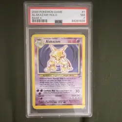 PSA 7 2000 Pokemon TCG Alakazam Base Set 2 Holo Rare #1 001/130 - Image 1