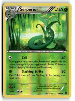 Serperior 7/124 Rare Fates Collide Pokemon Reverse Holo Lightly Played - Image 1