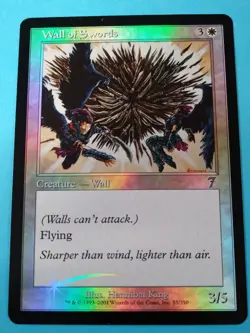 Magic The Gathering MtG - WALL OF SWORDS - FOIL White Common 7th Edition NM - Image 1