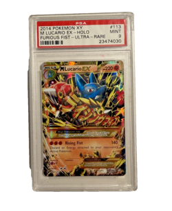 2014 M LUCARIO EX PSA 9 POKEMON XY FURIOUS FISTS ULTRA RARE #113/111 - Image 1