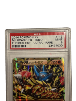 2014 M LUCARIO EX PSA 9 POKEMON XY FURIOUS FISTS ULTRA RARE #113/111 - Image 3