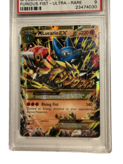 2014 M LUCARIO EX PSA 9 POKEMON XY FURIOUS FISTS ULTRA RARE #113/111 - Image 4