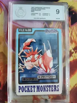 Pokemon Card Kingler Pocket Monsters Carddass 1996 Bandai Japanese PGS PSA 9 - Image 2