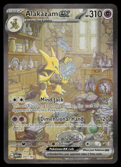 Pokemon Cards Alakazam ex 201/165 151 Special Illustration Rare NM *5 - Image 1