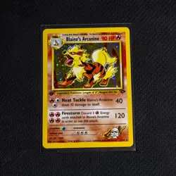 Vintage Pokemon TCG Gym Challenge - Blaine's Arcanine 1st Ed. Holo Rare - NM - Image 1