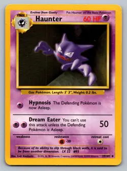 Pokemon TCG Base Set Haunter 029/102 - Image 1