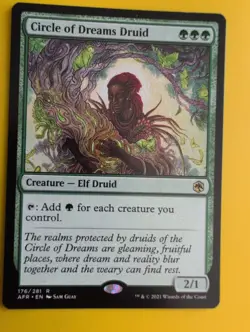 Circle of Dream Druid. AFR rare ELf. MTG Card. - Image 3