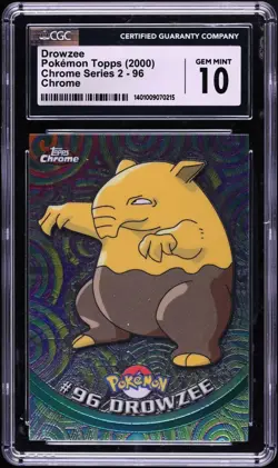 2000 Pokemon Topps Chrome Series 2 Drowzee #96 CGC 10 - Image 1