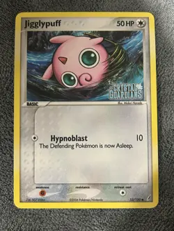 Jigglypuff 53/100 Crystal Guardians Reverse Holo stamped NM- cute pokemon! - Image 1