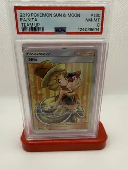 Pokemon Nita 180/181 Team Up Full Art Holo Ultra Rare PSA 8 2019 English - Image 1
