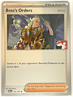 Boss's Orders 172/193 Play! Prize Pack Series 4 Stamped Non Holo Pokemon 2023 NM - Image 1
