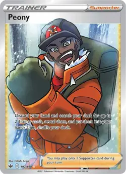 Pokemon TCG Peony Full Art Ultra Rare 197/198 Chilling Reign Holo - Image 1
