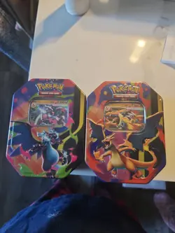 Pokemon Mega Charizard X And Y Tins. Set Of 2. Brand New. - Image 1