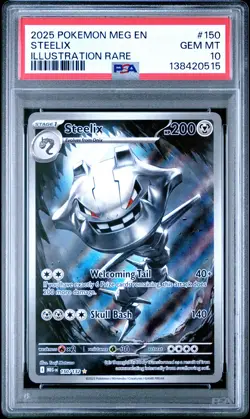 2025 POKEMON MEG EN-MEGA EVOLUTION ILLUSTRATION RARE #150 STEELIX PSA 10 - Image 1