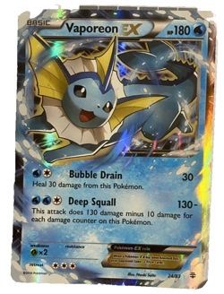 Vaporeon EX 24/83 Holo Ultra Rare Generations Pokemon (Moderately Played) - Image 1