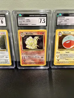 Cgc Slabs Vintage Pokemon Holo Lot Zapdos Wigglytuff Ninetales Electrode - Image 4