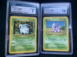 NIDORAN #55 CGC 10 -1999 Pokemon Base Set. Nidoran #57/64 CGC 7 -1999 Jungle Set - Image 1