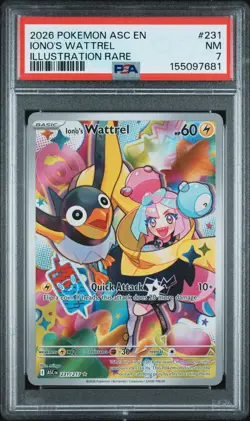 2026 POKEMON ASC EN-ASCENDED HEROES ILLUSTRATION RARE #231 IONO'S WATTREL PSA 7 - Image 1