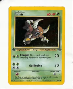 1999 Pokemon Jungle 1st Edition Pinsir #9/64 - Image 1