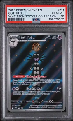 2025 Pokemon SVP Black Star Promo Gothitelle #211 Tech Sticker Collection PSA 10 - Image 1