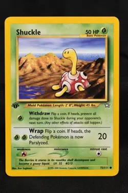 Shuckle 1st Edition 72/111 NM Neo Genesis Regular Common Pokemon TCG Card - Image 1