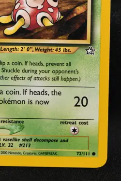 Shuckle 1st Edition 72/111 NM Neo Genesis Regular Common Pokemon TCG Card - Image 4