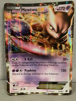 Jumbo Mewtwo EX Holo Pokemon Card 54/99 - Next Destinies Set (2012) - Image 1