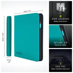 12 XL Pocket Zip Binder, 624 Cards, Exo-Tec Material, 26 Side-Loading Pages (... - Image 2