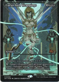 MTG: Aetherdrift: Foil Showcase Cursecloth Wrappings: Lightly Played Condition - Image 1