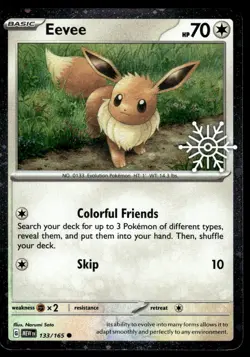 Pokemon TCG 2025 Advent Calendar Promo #133/165 Eevee NM - Image 1