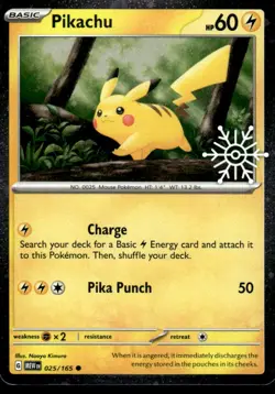 Pokemon TCG 2025 Advent Calendar Promo #025/165 Pikachu NM - Image 1