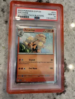 Pokemon 2023 Arcanine 011 S/V Promo CosmoHolo PSA 10 Low POP 💫SWIRL 💫 - Image 1