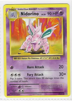 Nidorino 44/108 Uncommon Evolutions Pokemon Near Mint - Image 1