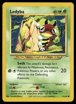 Ledyba 71/105 Common Neo Destiny Pokemon Heavily Played - Image 1