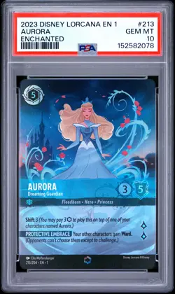 2023 DISNEY LORCANA EN 1-THE FIRST CHAPTER AURORA - DREAMING GUARDIAN PSA 10 - Image 1