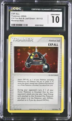 CGC 10 EXP.ALL EX Fire Red & Leaf Green 91/112 Reverse Holo Pokemon Card - Image 1