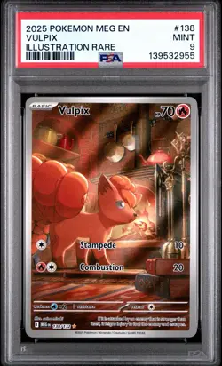 2025 POKEMON MEG EN-MEGA EVOLUTION ILLUSTRATION RARE #138 VULPIX PSA 9 - Image 1