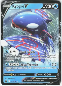 Kyogre V 037/159 Holo V Rare Crown Zenith Pokemon Near Mint - Image 1