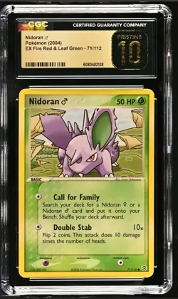 Pokemon CGC 10 PRISTINE Nidoran EX 71/112 Fire Red & Leaf Green 2004 LOW POP - Image 1