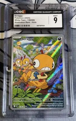 Scraggy 138/086 Illustration Rare IR Holo Pokemon White Flare CGC 9 MINT - Image 1